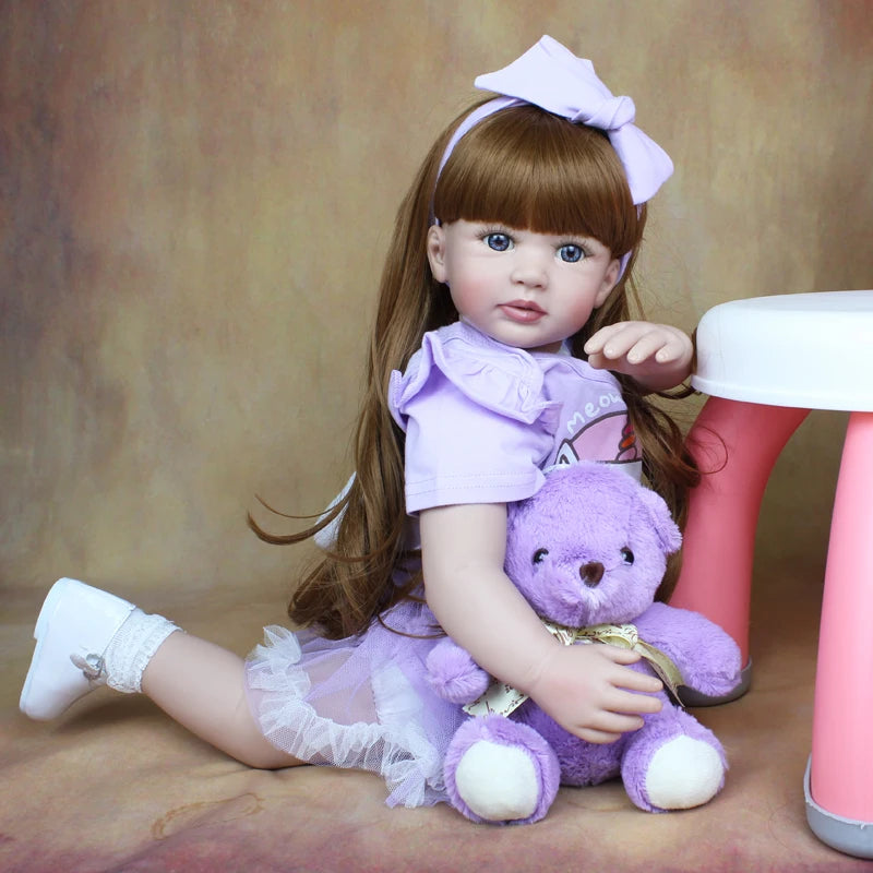 60 CM Soft Silicone Baby Reborn Doll In Lovely Outfit