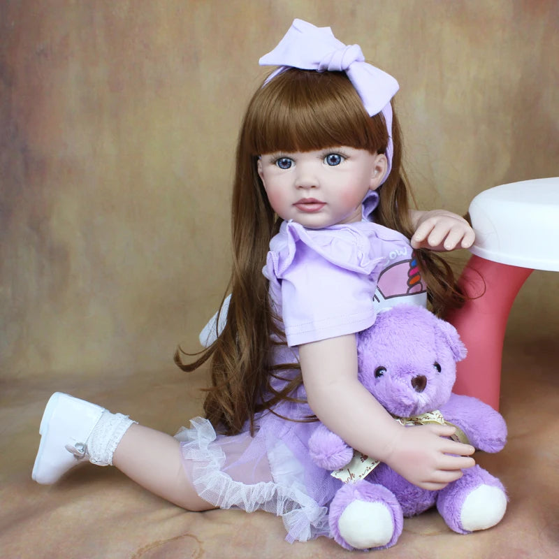 60 CM Soft Silicone Baby Reborn Doll In Lovely Outfit